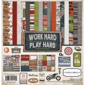 Carta Bella CBWH48016 12'x12' - Work Hard Play Hard