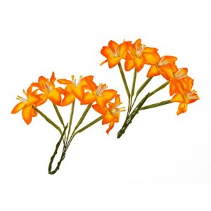 Scrapberry's SCB290405 - Stemmed Lily YELLOW&ORANGE, 10pcs