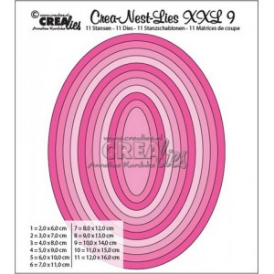 Crealies CLNest09XXL - Oval Basic 09