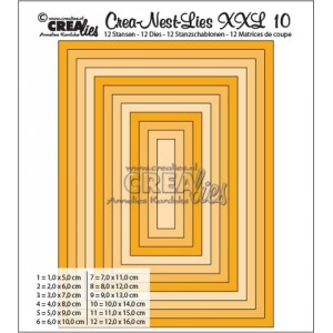 Crealies CLNest10XXL - Rectangle Basic 10
