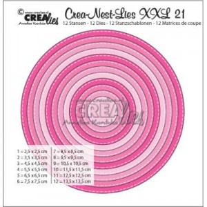 Crealies CLNest21XXL - Round Basic 21