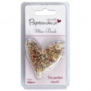 Papermania PMA 3741104 200pcs.- Mini Brads Metallics 