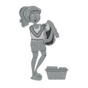 Joy crafts 6002/0674 - Woman with Laundry Basket