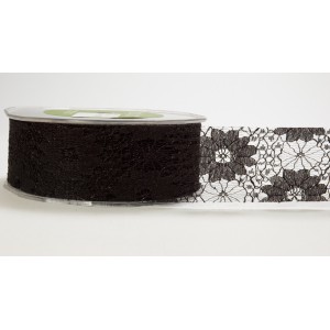 Дантела 38мм / Черна - 411366