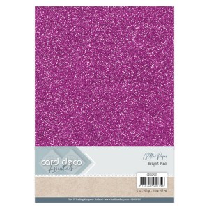 Card Deco CDEGP007 Glitter Paper A4 - Bright Pink