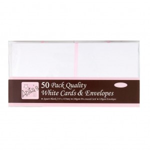 Anitas ANT 1512020 Square Cards & Envelopes - White 