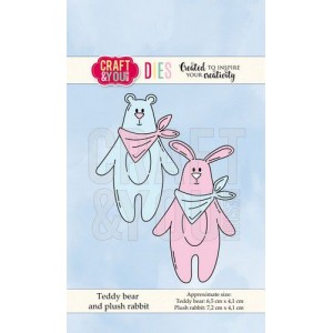 Craft and You CW066 - Teddy Bear and Plush Rabbit
