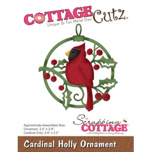 Cottage Cutz CC333 - Cardinal Holly Ornament