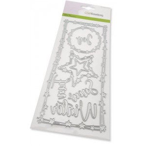 CraftEmotions 115633/1202 Slimline Star - Text Winter