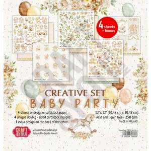 Craft and You CSET01-BAPAR-4 12'x12' - Baby Party