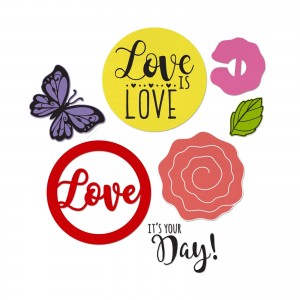 Sizzix 662642 Dies w/Stamps - Cupcake Topper