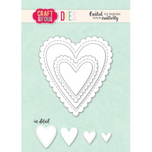 Craft and You CW328 - Biscuit Frame Hearts