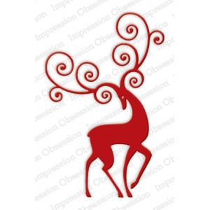 Impression Obsession DIE336-V - Reindeer Flourish