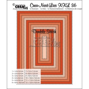 Crealies CLNestXXL36 - Double Stitch Rectangle 36