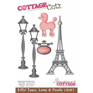 Cottage Cutz CC115 - Eiffel Tower, Lamp & Poodle (4x6)