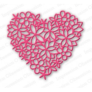 Impression Obsession DIE054-S - Floral Lace Heart