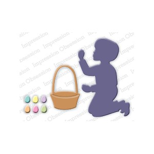 Impression Obsession DIE261-G - Boy with Easter Basket