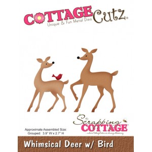 Cottage Cutz CC065 - Whimsical Deer w/ Bird