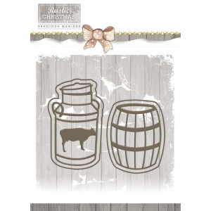 Find It Trading PM10042 - Precious Marieke Rustic Christmas - Milk Churn and Barrel