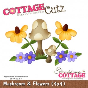 Cottage Cutz CC334 - Mushroom & Flowers (4x4)